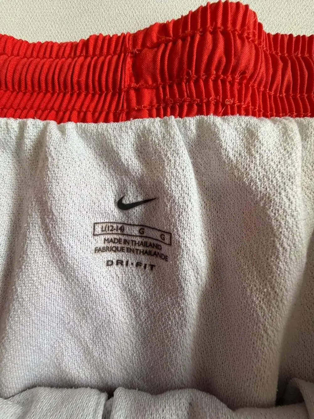 Nike Dri-Fit Girls L 12-14 RedOrange Athletic Running Shorts Lined Elastic Waist
